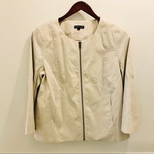 Eileen Fisher Scoop Neck Blazer Jacket small cream